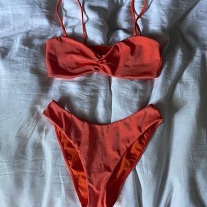 pacsun orange ribbed bikini